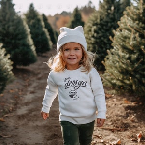 Christmas Mockup, White T-Shirt Mockup, Outdoor Girl Mockup, White Girl Tee Mock, Holidays Mock, Christmas Mock Up, Christmas Tree Mockup