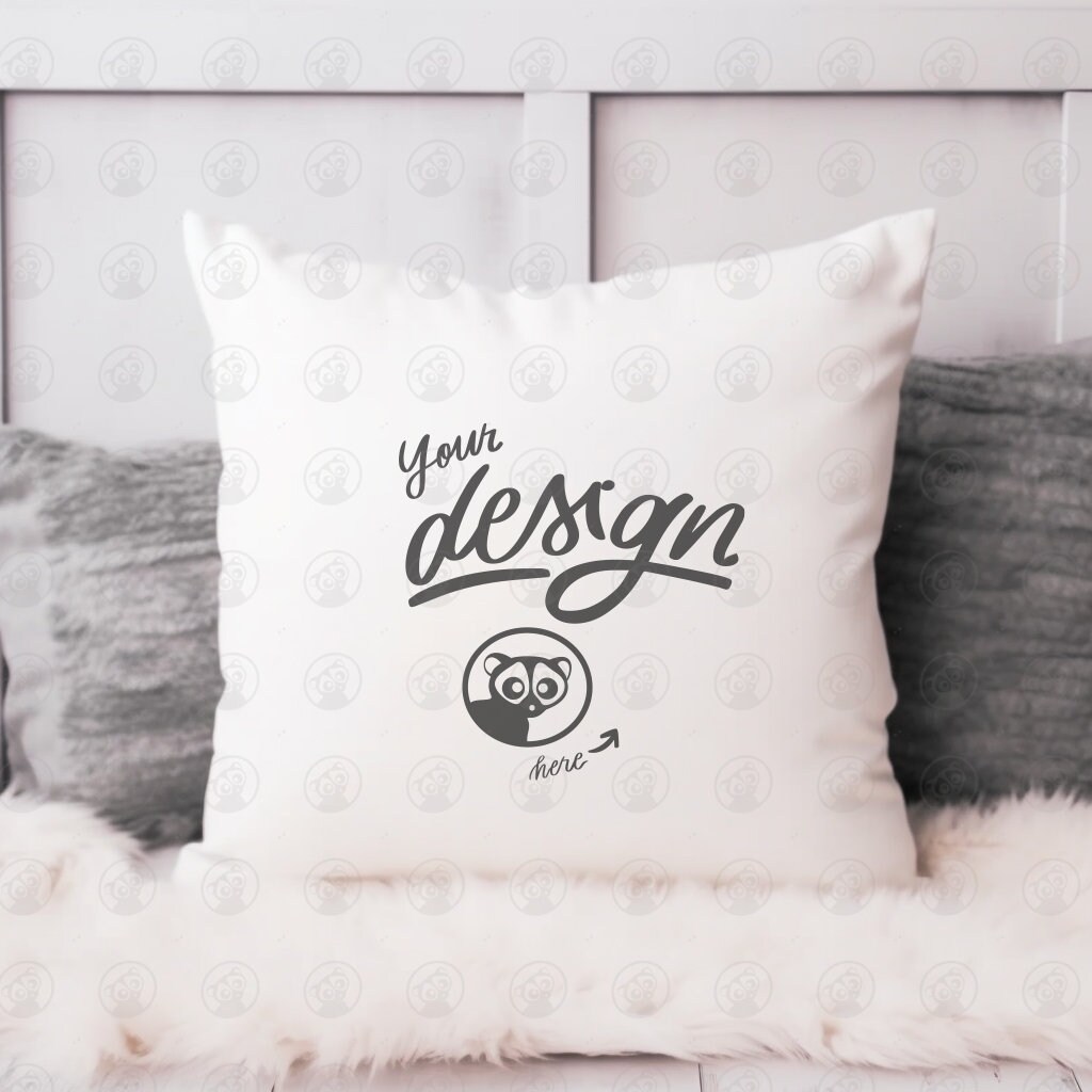 Boho White Pillow Case Mockup, Cushion Mockups, Stock photo Mock Up, Mock up for Sublimation, Cushion Mock Up, Boho Chic Pillow Case Mock Up