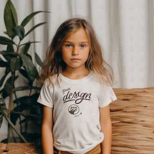 Girl White T Shirt Mockup, White Bella Canvas T Shirt Mockup, Mockup, Children Mockups, Tee Shirt Mockup, Kid&#39;s T Shirt Mockup, Girl Mock