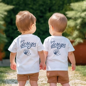 Back White T shirt Toddler Brothers Mockup, Two Boys Shirt Mockup, Kids Mockup, Boys Mockup, Sibling Mockups, Children White TShirt Mock up