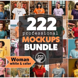 Diverse Women Mockup Bundle, White And Color T-Shirt Mockup Bundle, Alternative Women Mockup, T Shirt Mockup, Trendy Mockups, Bridesmaids