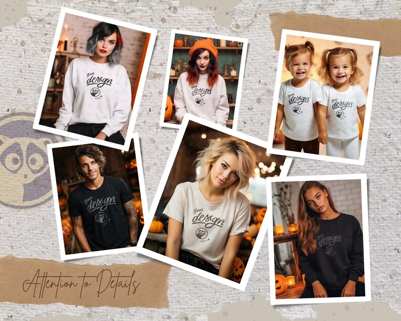 Halloween Mockup Bundle, T-Shirt Mockup Bundle Halloween Theme, Pumpkin Mockup, Men And Women T shirt Mockup Bundle