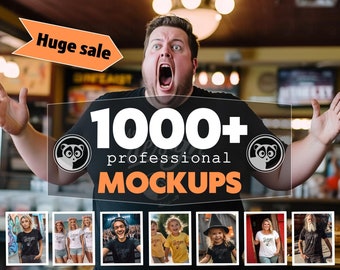 Huge Bundle, Over 1000 Premium Mockups, Men Women And Kids Shirts Mockup Bundle, T-Shirt Mockups Bundle, Large Variety Of T Shirts Mockups