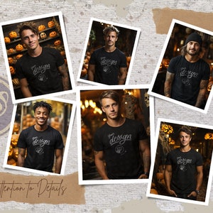 Halloween Mockup Bundle, T-Shirt Mockup Bundle Halloween Theme, Pumpkin Mockup, Men And Women T shirt Mockup Bundle
