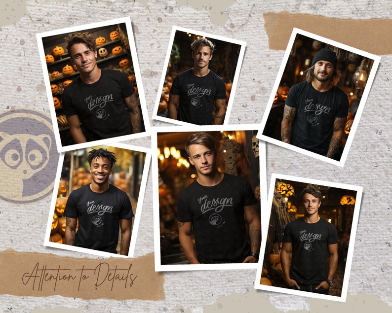 Halloween Mockup Bundle, T-Shirt Mockup Bundle Halloween Theme, Pumpkin Mockup, Men And Women T shirt Mockup Bundle