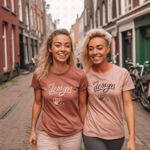 Couple Mockup, Dust rose T-shirt Mockup, Pride Mockup, T Shirt Mock Up, Women Couple, T shirts Mockup, Female Couple Mock Up, Female Mock Up