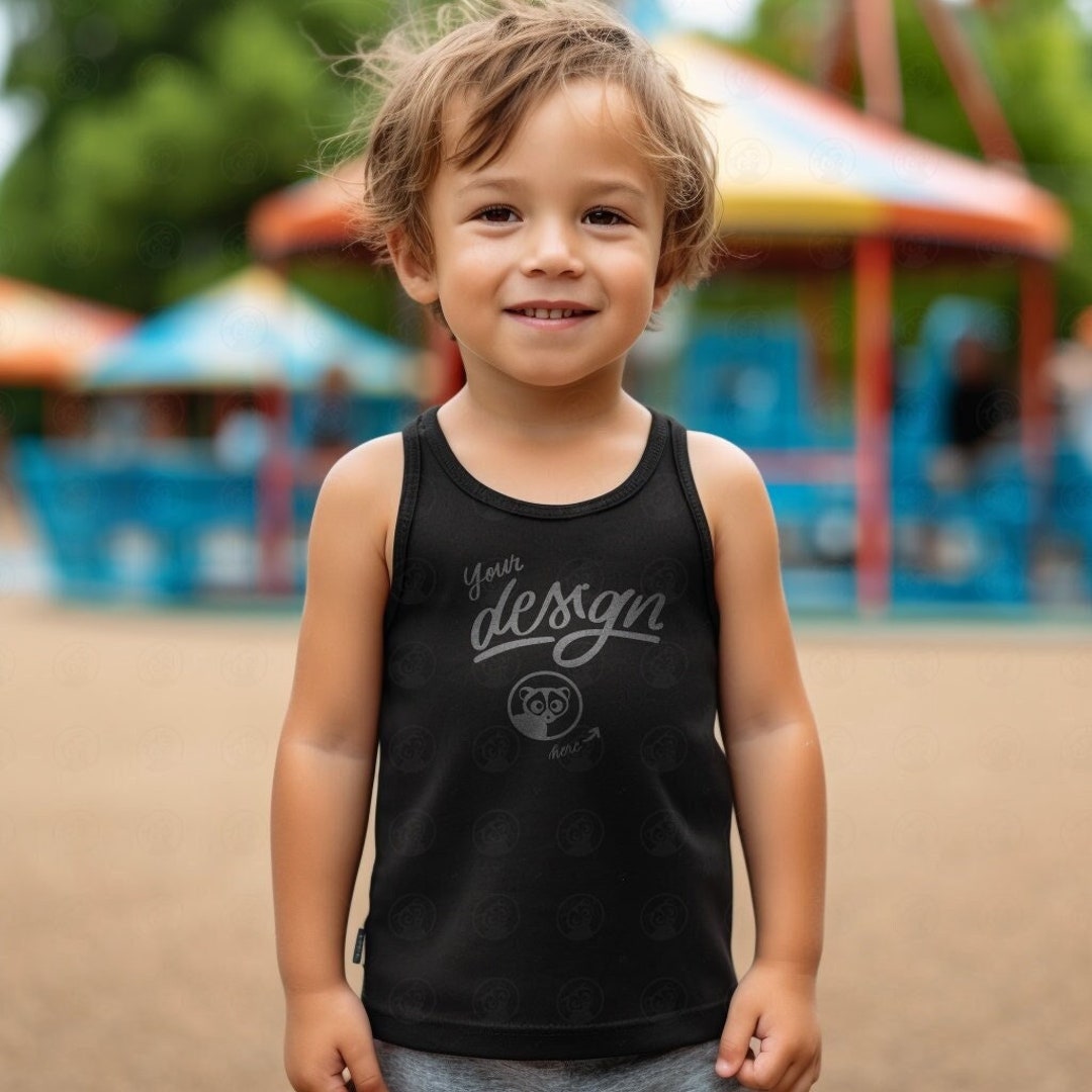Toddler Tank Mock Kid's Black Tank Mockup Boy Tank Top Etsy