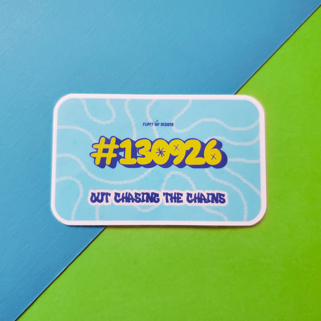 Wavy Chains Disc Golf Personalized Sticker 6 Pack Disc Golf Sports