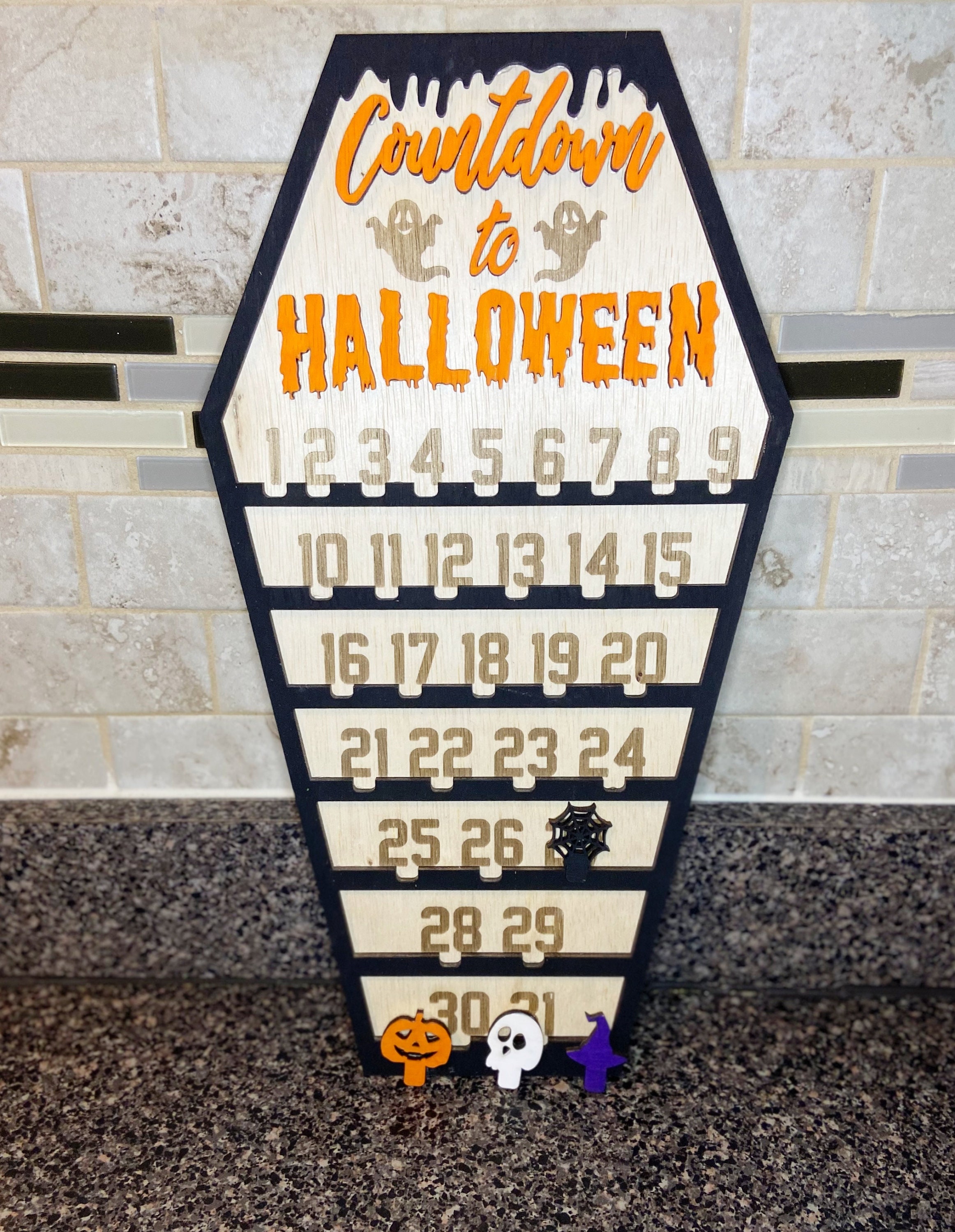 Halloween Countdown Sign Countdown Calendar, Countdown to Halloween