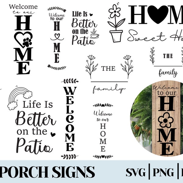 Porch sign svg, porch sign svg bundle, welcome svg, vertical welcome porch sign svg, hello svg, farmhouse porch sign svg, welcome sign svg