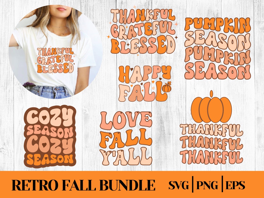 Retro Fall Svg Bundle, Fall Shirt Svg, Thanksgiving Svg, Autumn Svg ...