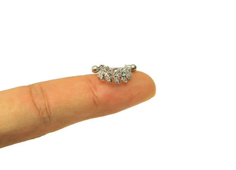 Gold Leaf Climber Cartilage Earring Conch Earring Tiny Etsy