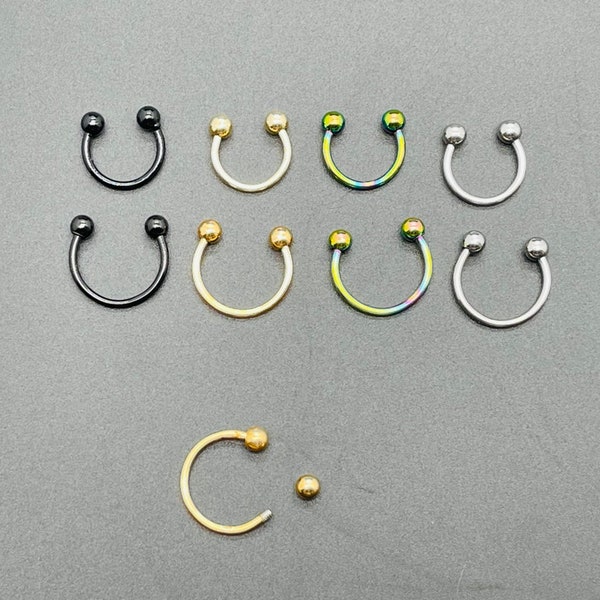 Black Horseshoe Septum Ring Etsy