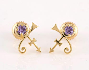 Purple Prince Symbol Stud Earrings | Music Lover Jewelry | Gift for Prince Fans