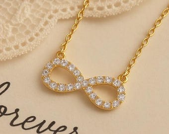 Infinity Design Eternity Diamond Necklace | Dainty Forever Eternity Jewelry