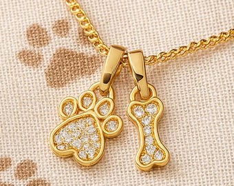 Paw Print Necklace | Bone Necklace | Pet Memorial Gifts