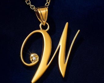 Letter W Necklace | Engraved Necklace