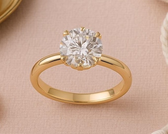 1.62 CT Diamond Solitaire Ring in 14K Gold