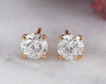 Moissanite Studs | Diamond Screw Back Earrings