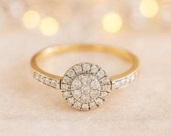Double Halo Ring | Cluster Diamond Engagement Ring