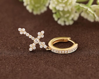 Gold Cross Earrings | Christian Earrings