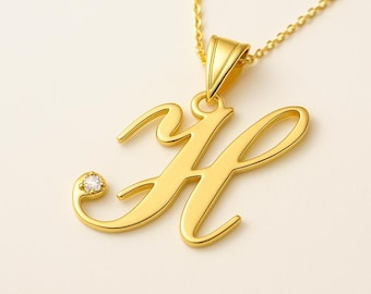 Letter H Necklace | Monogram Pendant
