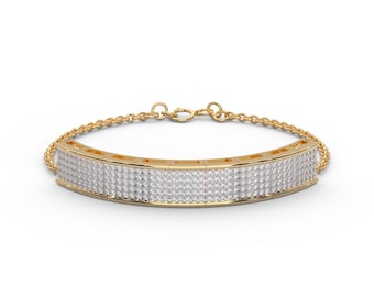 Diamond Wedding Bracelet | Square Link Bracelet