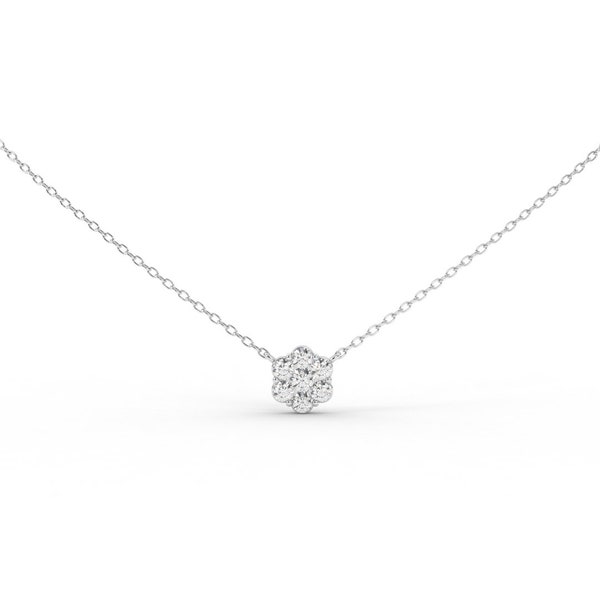 Elegant 0.50 Cttw Round Cut Natural Diamond |Stunning Pendant And Necklace With 18" Chain For Women|Crafted in 14K White, Rose & Yellow Gold