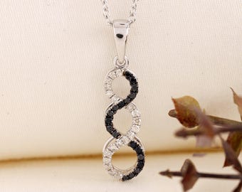 Black Diamond Infinity Necklace | Eternity Symbol Necklace