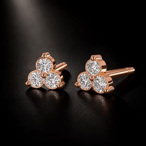 Trio Triangle Earrings | Small Diamond Studs