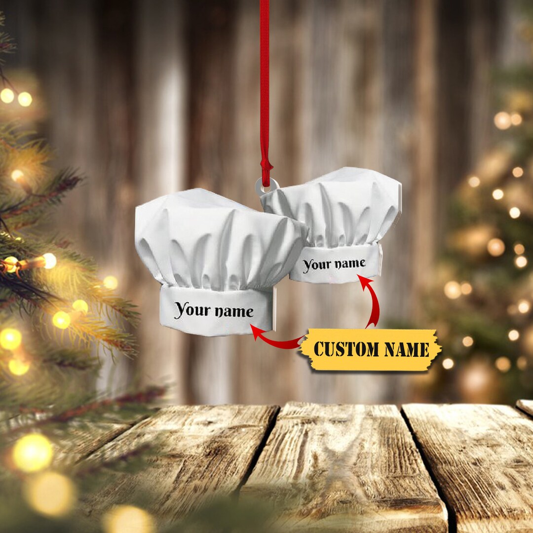 Personalized Chef Hat Ornament Custom Shape Chef Hat Acrylic Etsy