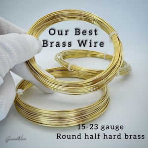Brass Wire, 15 ga 17 ga 18ga 20ga 23 gauge yellow brass wire, half hard brass wire for for making jewelry, big gauge gold color