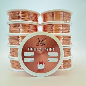 Solid bronze round soft wire, 24 ga 26 ga 29ga 32ga 38 gauge high quality wire for making jewelry, without nickel wire for patination