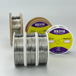 Runder, weicher 316-Draht aus Edelstahl, 24 ga, 26 ga, 29ga, 32ga, 38 Gauge, hochwertiger, nicht anlaufender, nicht rostender Draht zur Herstellung von Schmuck, Metalldraht