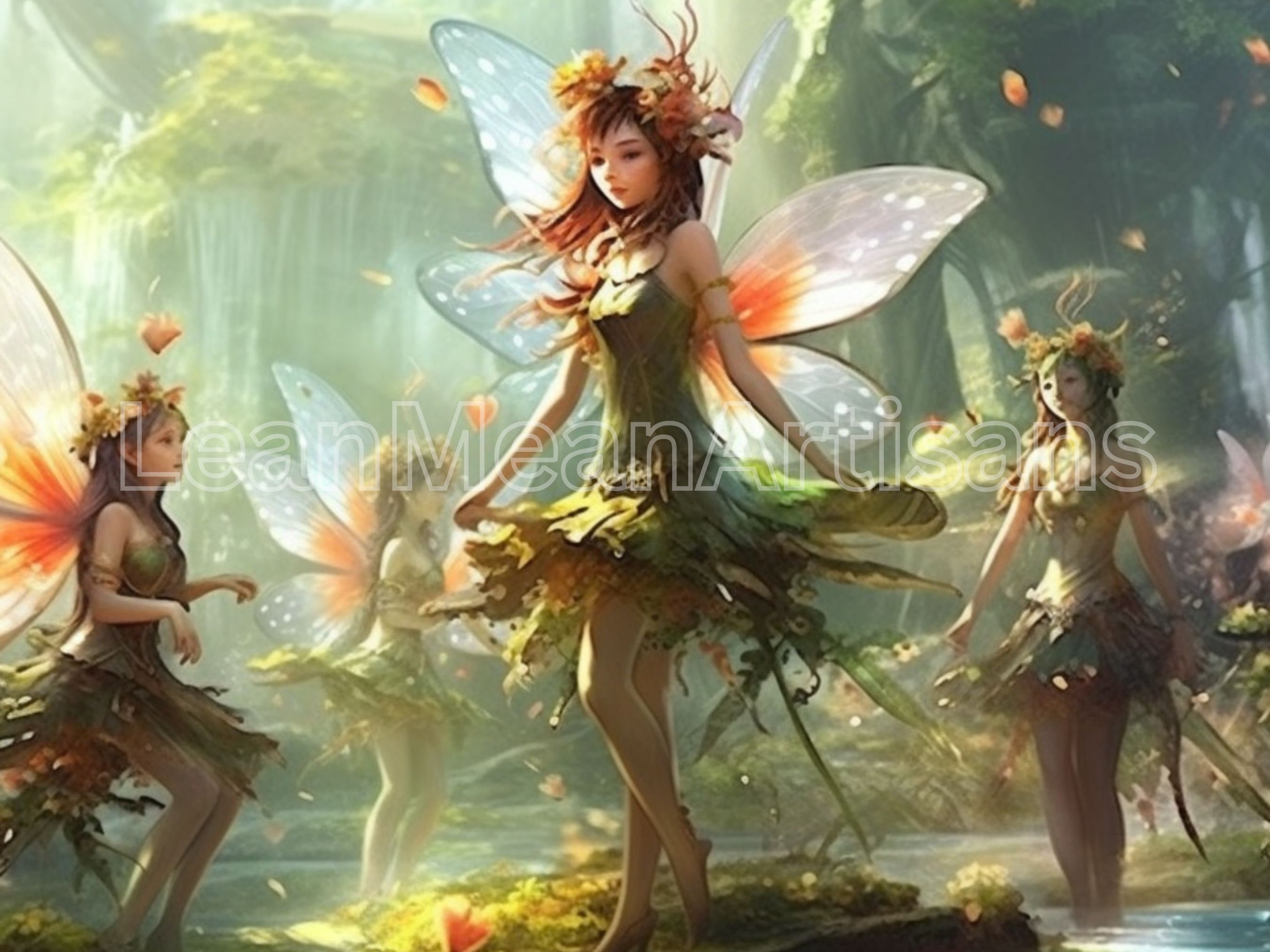 Fairys With Colorful Seen Forest Art Png Digital Art Prits Collection ...