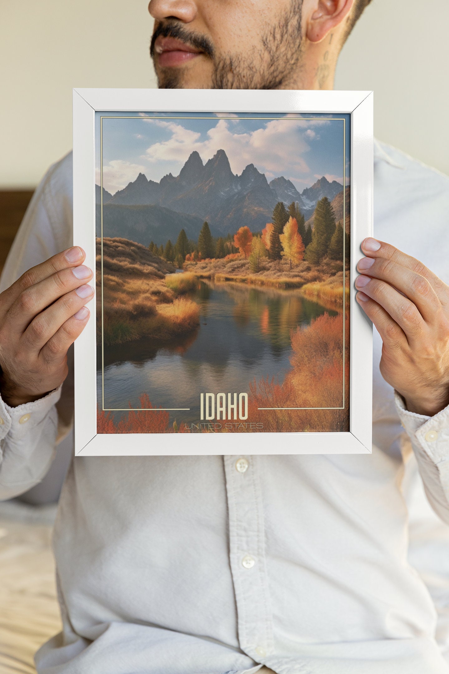 Idaho States PNG Realistic Travel Poster | USA Art Wall Decor | Nature ...