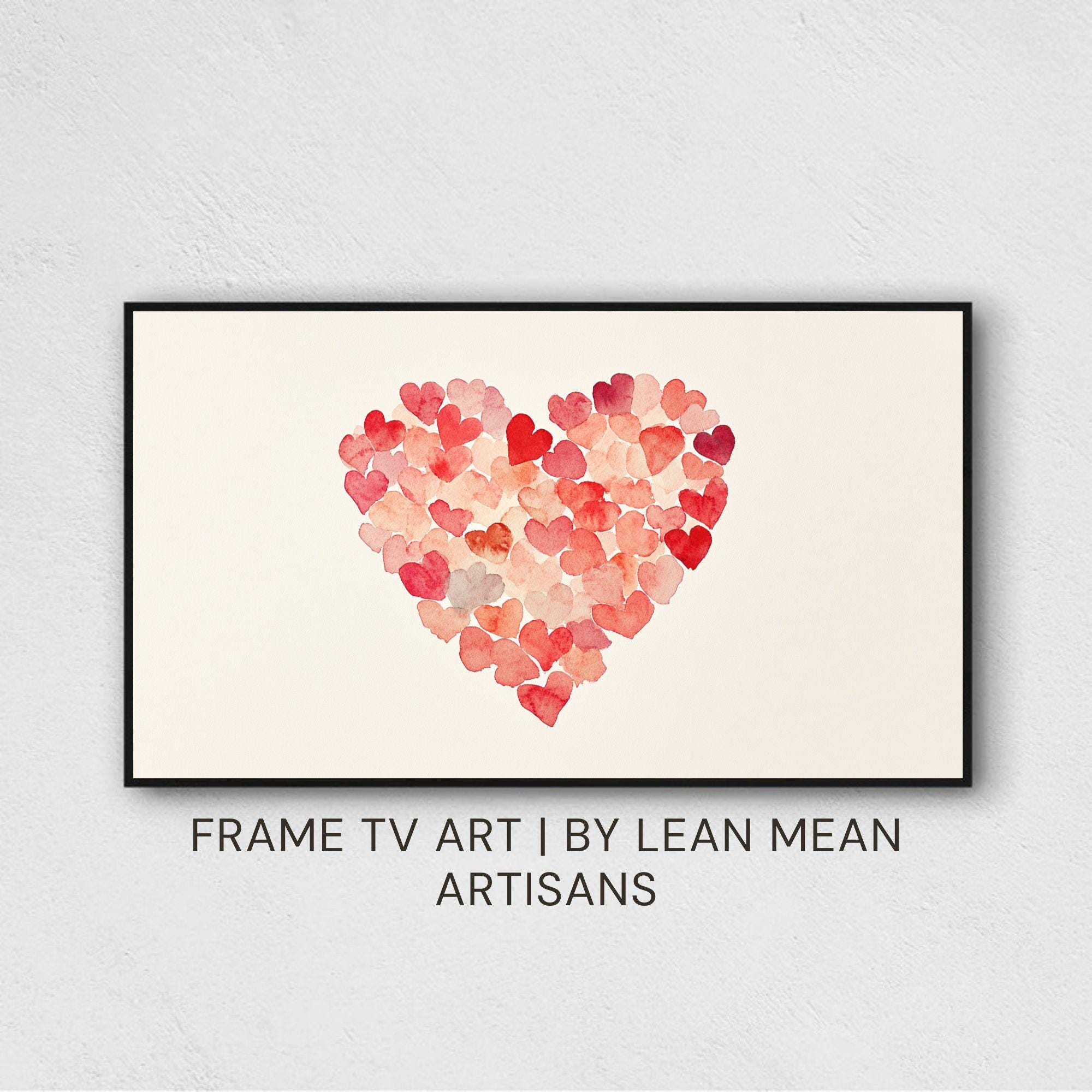 Frame TV Art Valentine's Day | Abstract Pink Hearts Textured Art | Digital Download for Love Decor, Valentine Gift, Heart Pattern Art