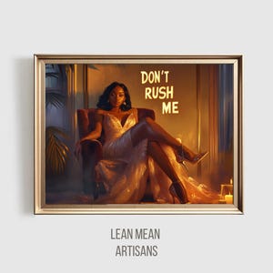 Black Vintage Painting | Don&#39;t RUSH ME Vintage Painting | African American Woman Decor | Black Woman Renaissance Portrait, Altered Art