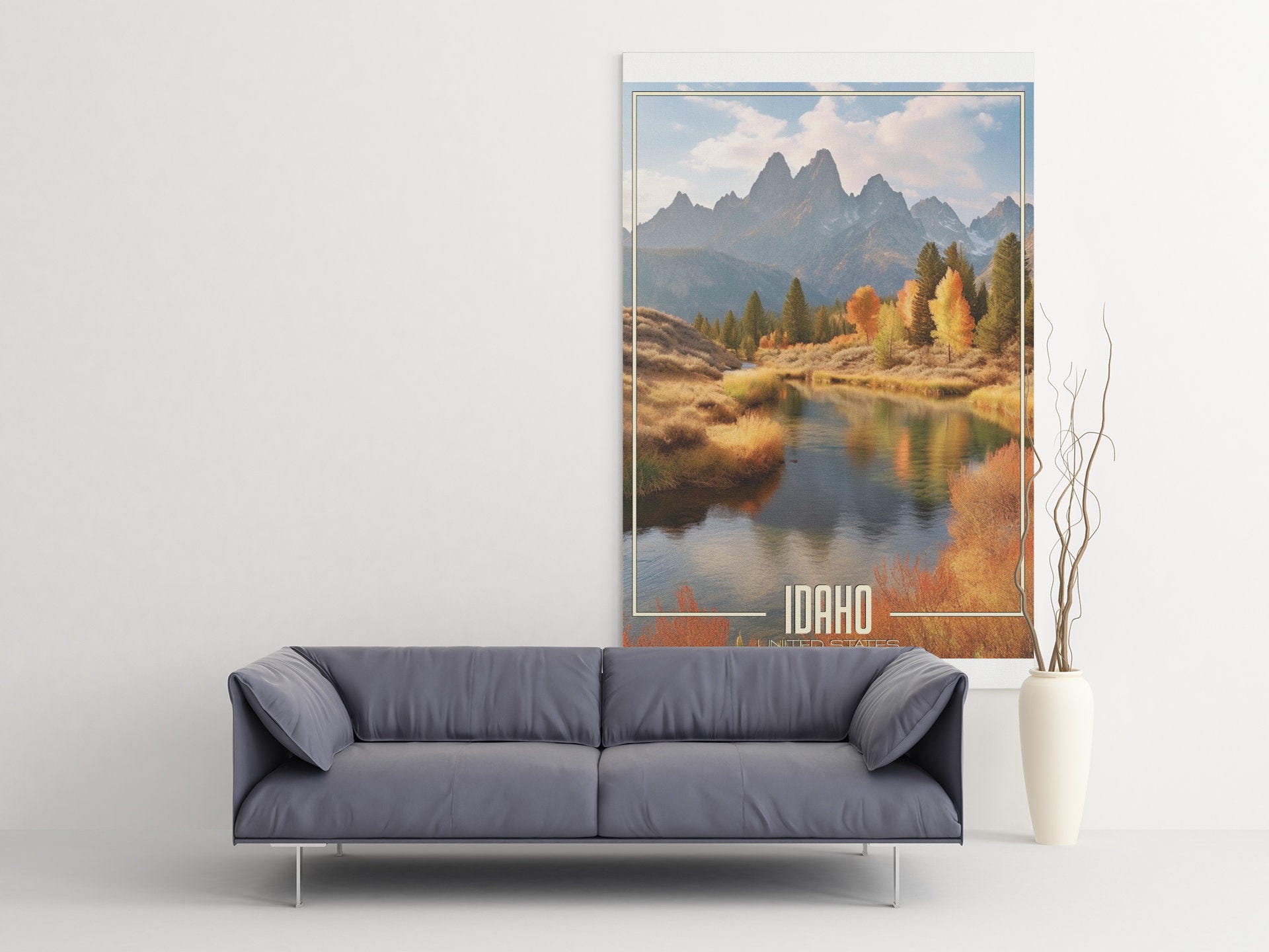 Idaho States PNG Realistic Travel Poster | USA Art Wall Decor | Nature ...