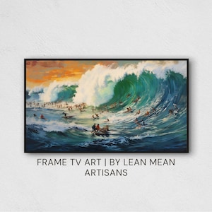 Abstract Summer Frame TV Art Digital Download | Seascape Swimming Painting for TV | Pop Art Modern Frame TV Art File | Ocean Framed tv Art
