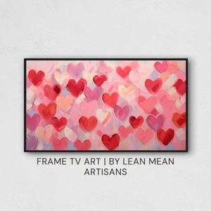 Frame Tv Valentines Art | Samsung Valentine Hearts Frame Tv Art | Valentine Abstract frame Red Hearts | Valentines Digital Print Download