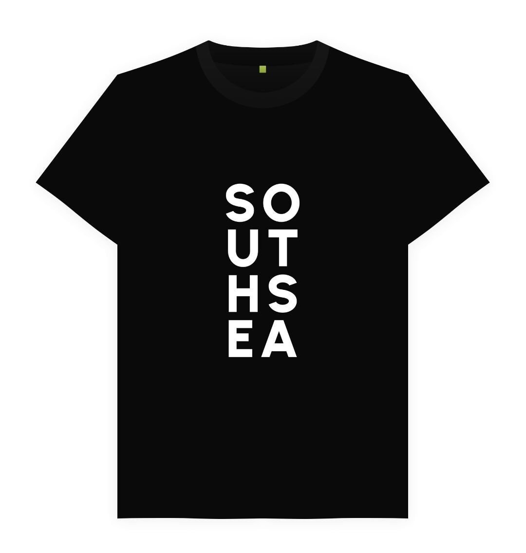 Men's Bold Black/white Southsea T-shirt/tee by Seashirt