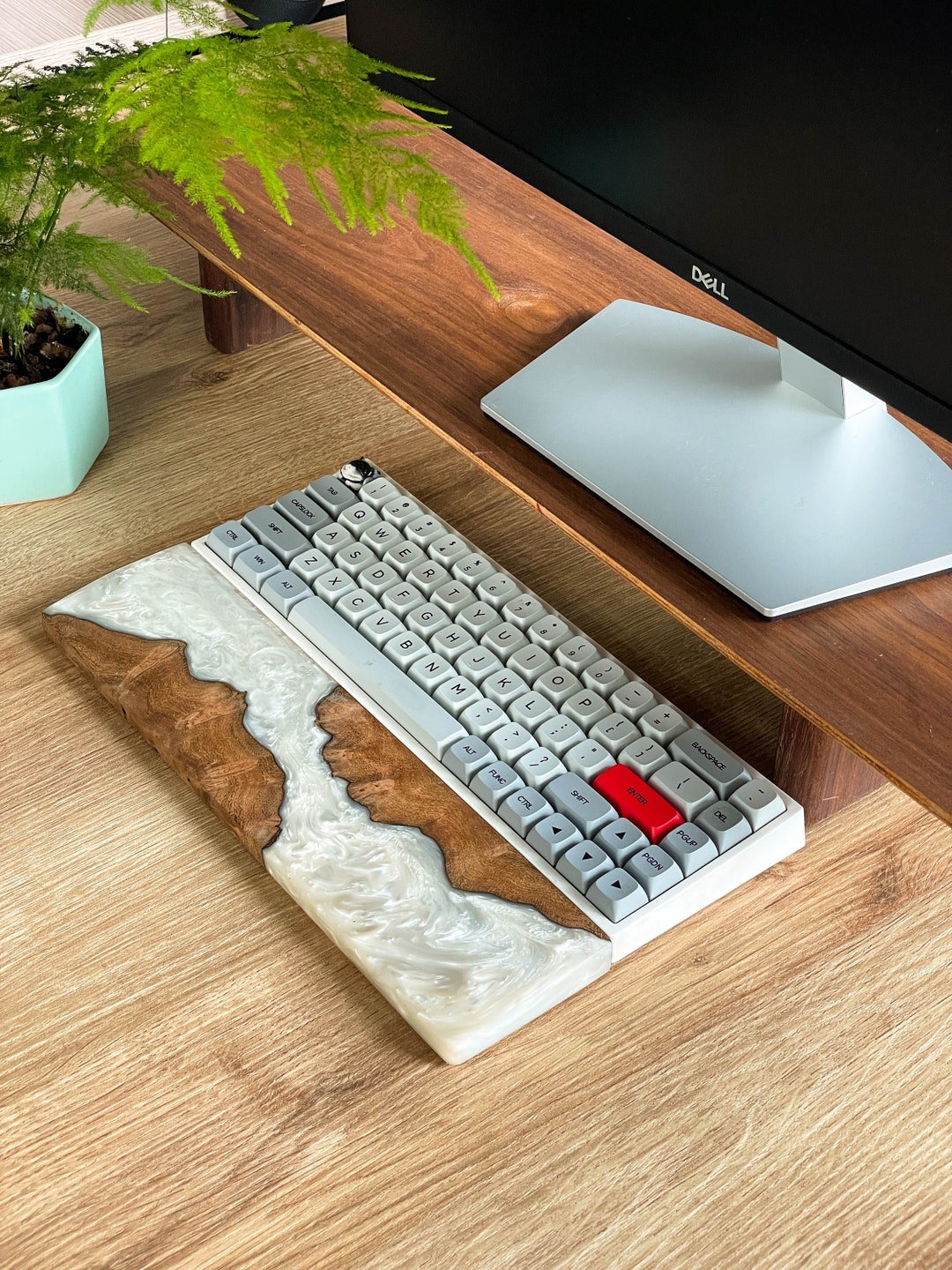 Wooden Keyboard Wrist Rest Epoxy Wrist Rest Aesthetic Office Etsy