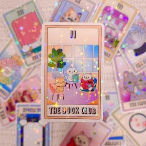 Pegatinas de tarot para amantes de los libros / Toebean Society / Pegatinas de tarot para amantes de los libros / Carta del tarot El lector / Pegatinas de tarot / Pegatina de vinilo premium