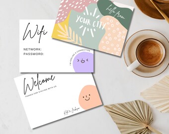 Airbnb welcome card bundle, host thank you card, rental marketing template, editable welcome card, Airbnb thank you note, guest card, VRBO