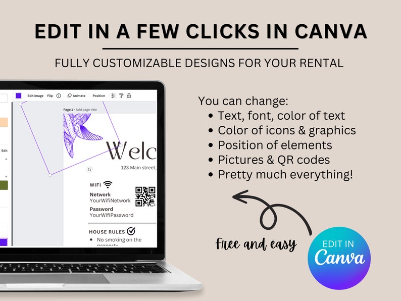 Airbnb Pool Rules, Airbnb Beach, VRBO Template, Editable Airbnb