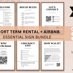 Proste znaki Airbnb, Szablon pakietu znaków Airbnb, Znaki do wynajmu domów, Znak Wi-Fi, Przewodnik powitalny, Lista kontrolna, Gospodarz Airbnb, VRBO