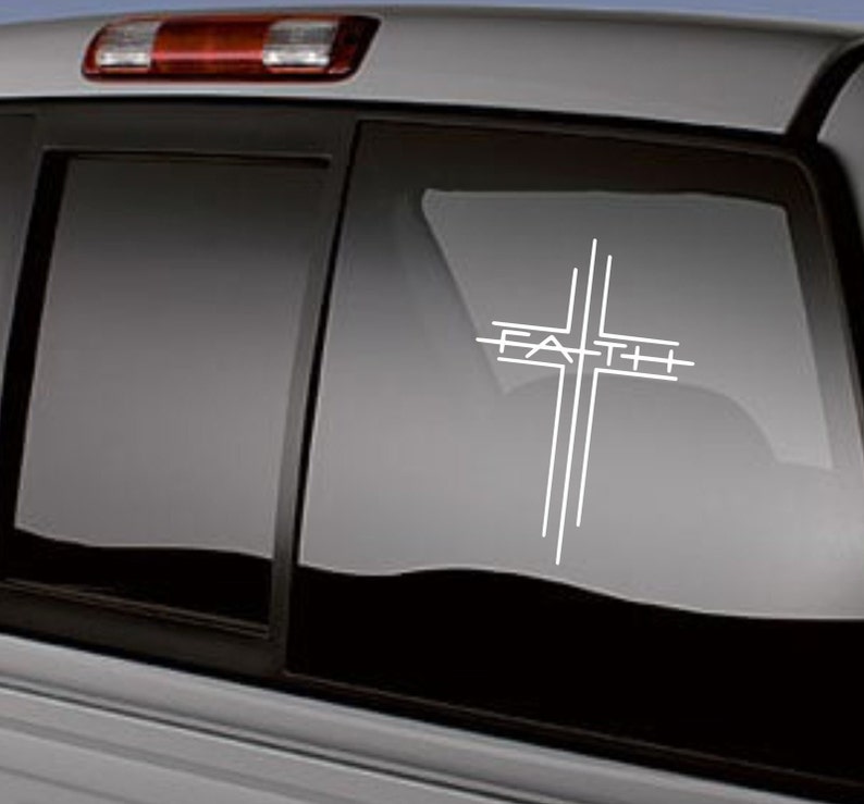 Cross Car Sticker Faith Cross Decal, Religious Cross Decal, Custom Cross Sticker, Jesus ...