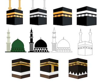 Kaaba SVG, Mekka SVG, Islamitische SVG - Pakket van 12 Cricut SVG's - Voor het maken van aangepaste bestanden met Cricut Design Space