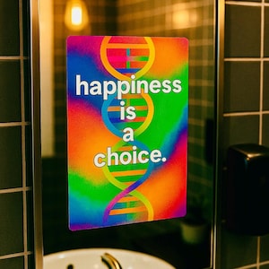 Happiness is a choice. Inspirational Sticker, Motivational Decal, Positive Vibes Quote Sticker, 1pc Decal for Laptop, Water Bottle